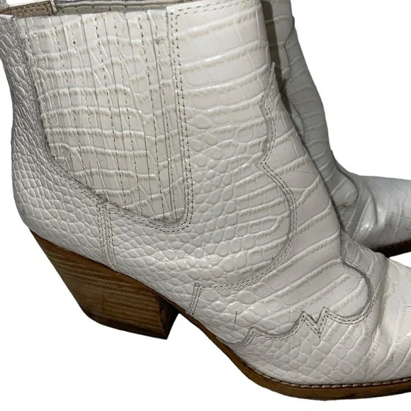 Sam Edelman Women's Ankle Booties Size 10M "Winona" White Leather Slip On - Picture 3 of 11